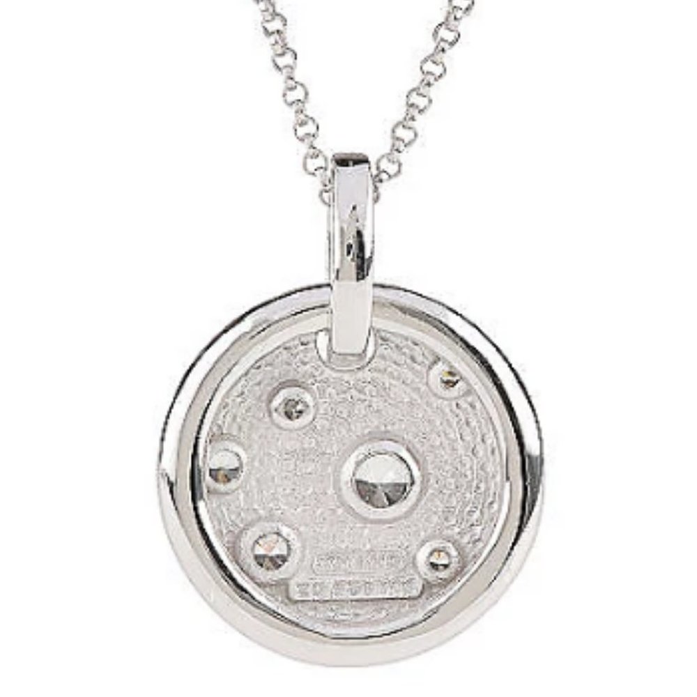 QVC Epiphany Platinum Clad Diamonique Scattered Stone Pendant w/Chain 0358 - Picture 3 of 6